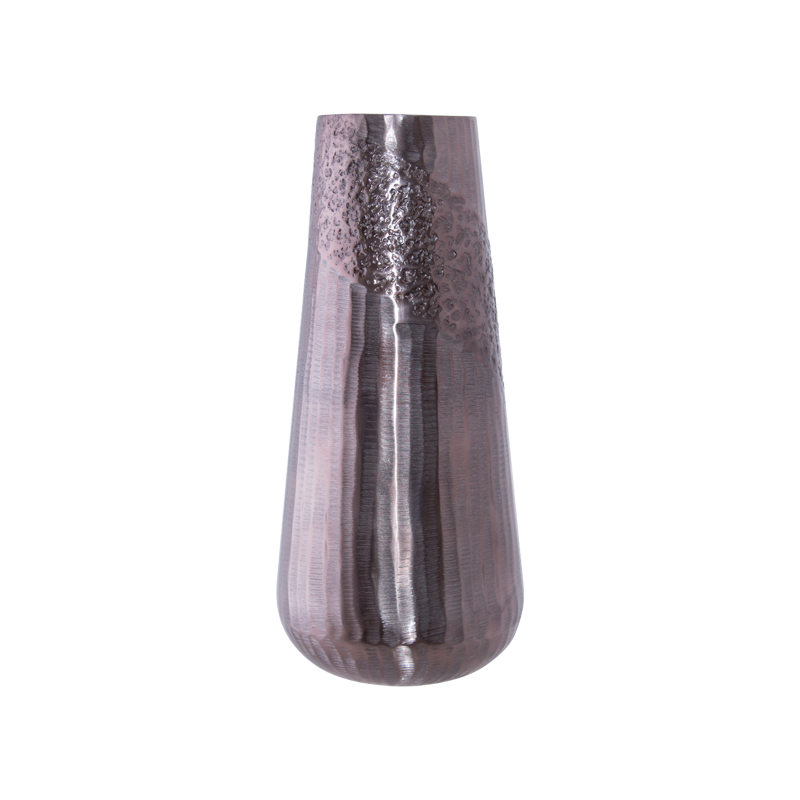 HAMMERED VASE GRIND BRONZE 45CM