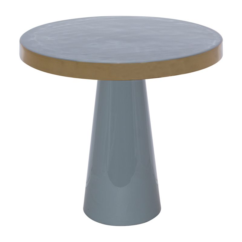 GREY/GOLD SIDE TABLE 43H 46D