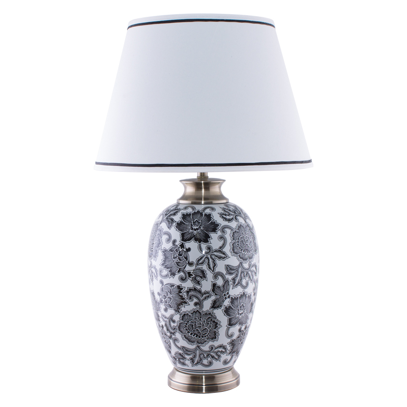 NOIR ET BLANC JAR LAMP WITH SHADE
