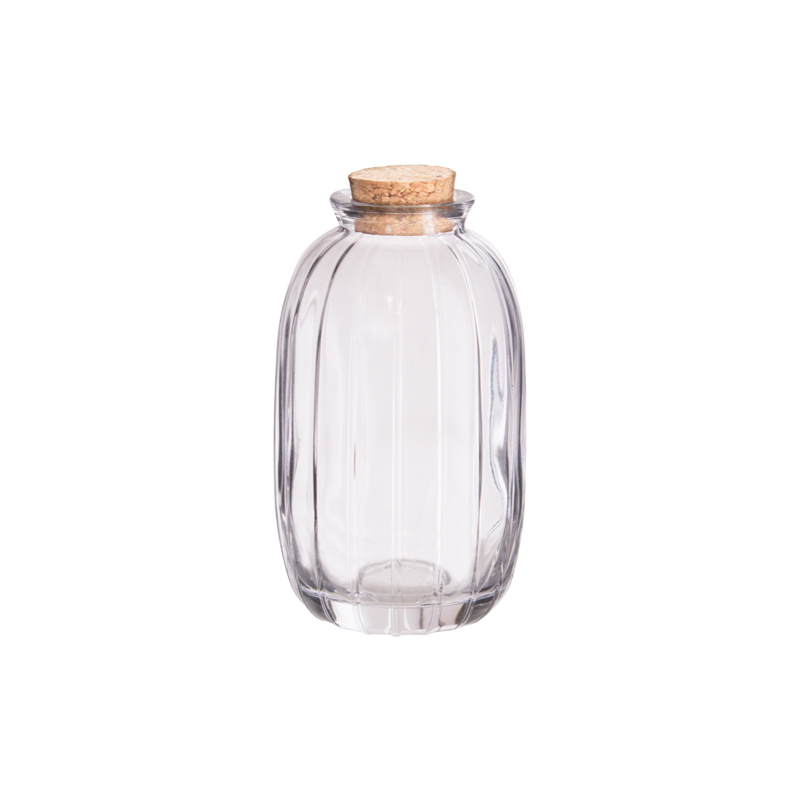 CLEAR RIBBED VASE 12CM