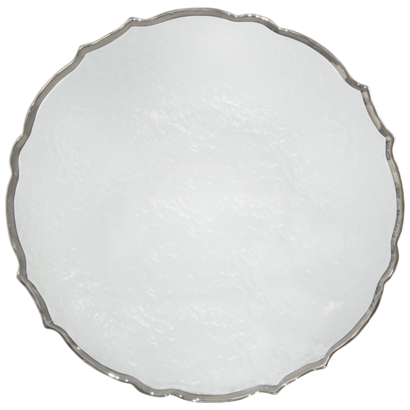 ATELIER CHARGER CLR SILVER RIM 33CM