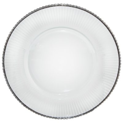 DIVA CHARGER PLATE SILVER RIM 33CM