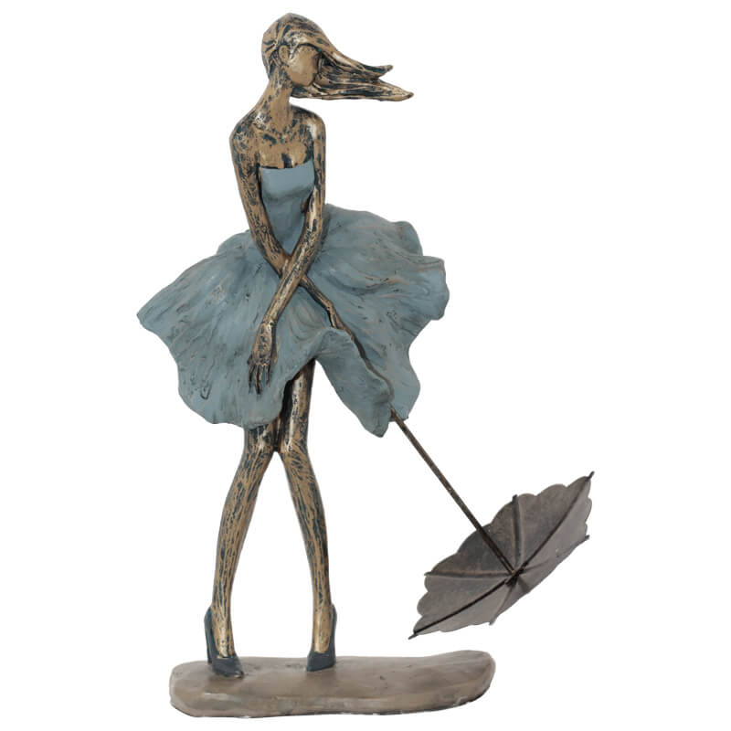 LADY WITH UMBRELLA DOWN 32CM