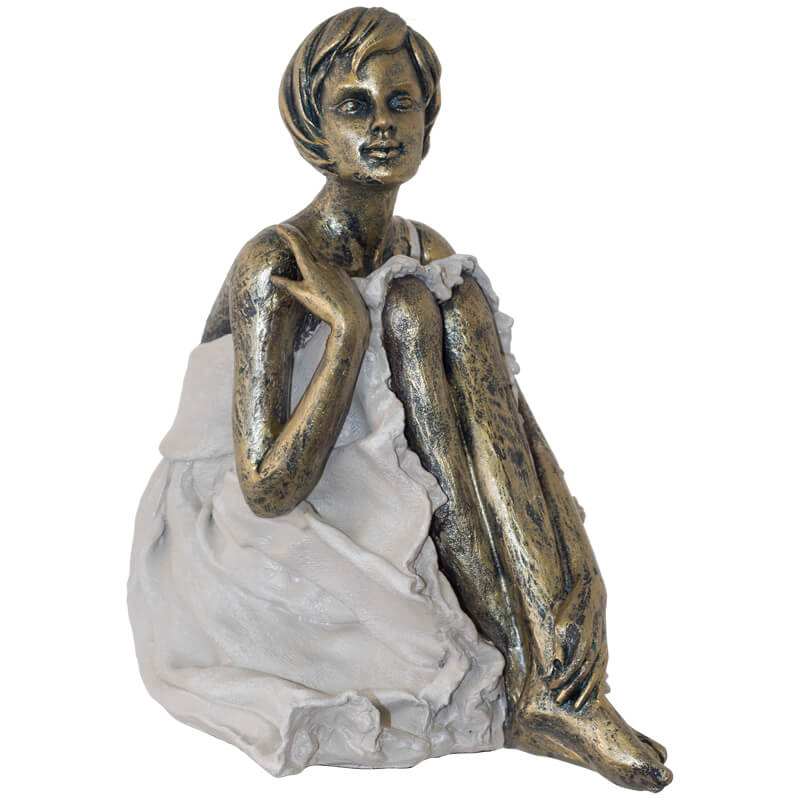 LADY SITTING MINK 20CM