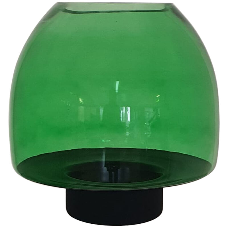 GREEN VASE WITH BLACK 25CM