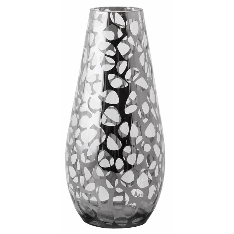 LEOPARD PRINT SILVER VASE 40CM