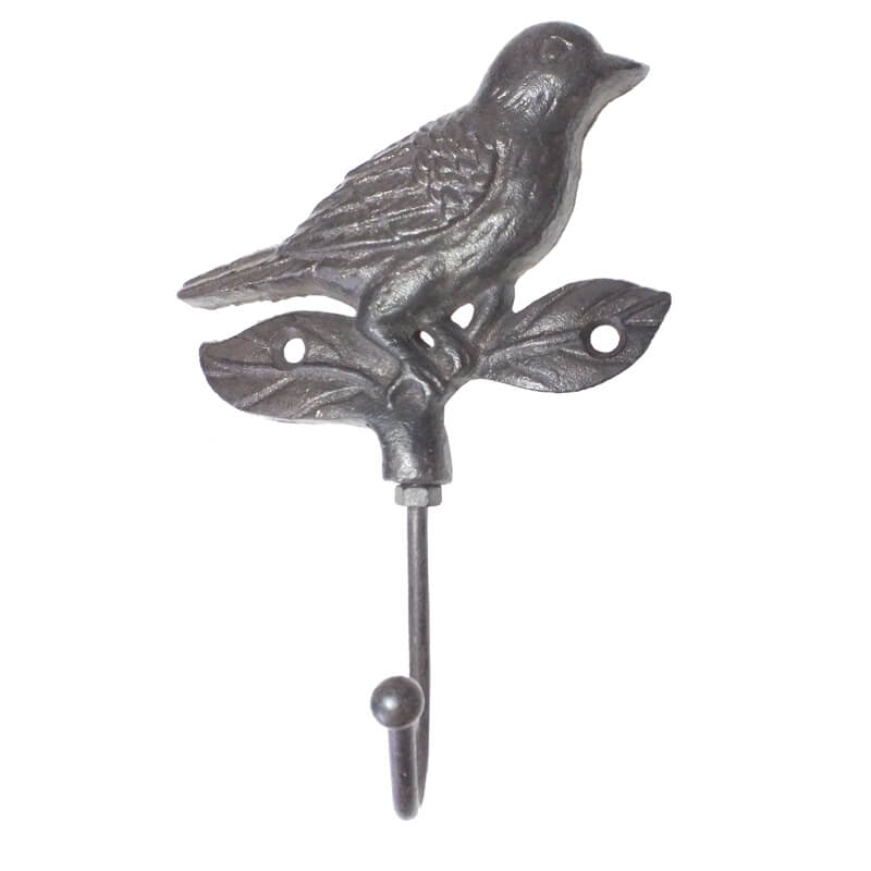 BIRD ON LEAF SINGLE HOOK 17CM