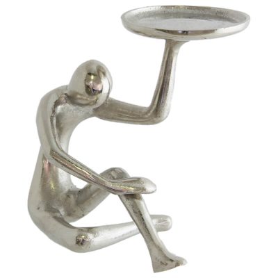 LADY C/HOLDER RAW SILVER 18X17CM