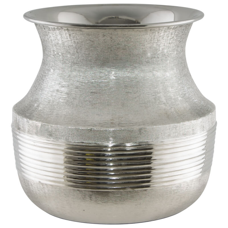 SILVER RIB JAR POT 30X28CM