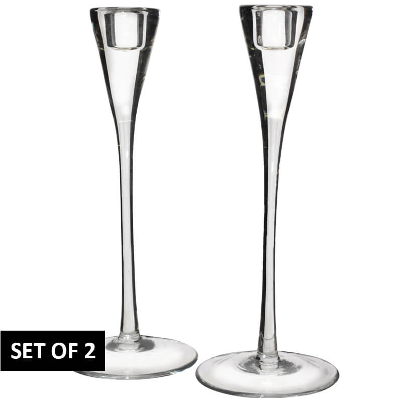 JENNA STEMMED CANDLE HOLD S/2 28C