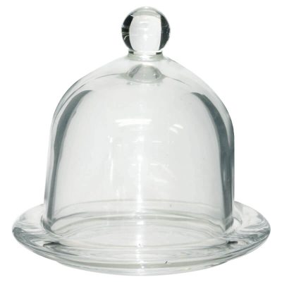 GLASS BUTTER DISH 10X9CM