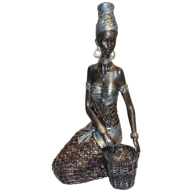 BRONZE GIRL/WEAVE SITTING 26X14CM