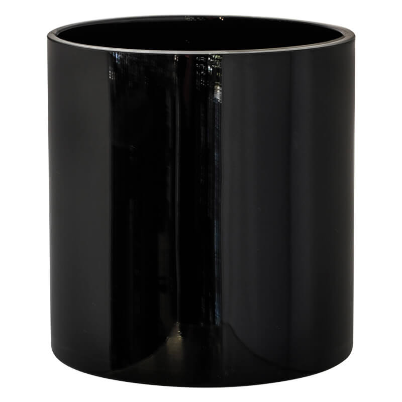 ROUND CYLINDER VASE BLACK 15X15CM