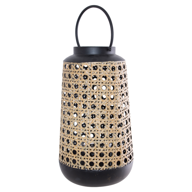 RATTAN LOOK/BLACK LANTERN 43 CM