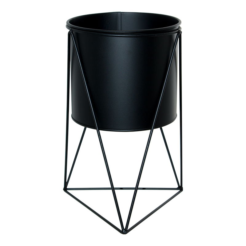 TRI BLACK POT STAND 31X18CM