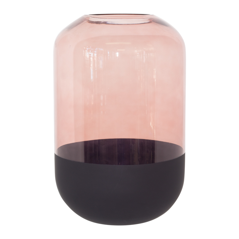 LIGHT PINK VASE WITH BLACK 30CM