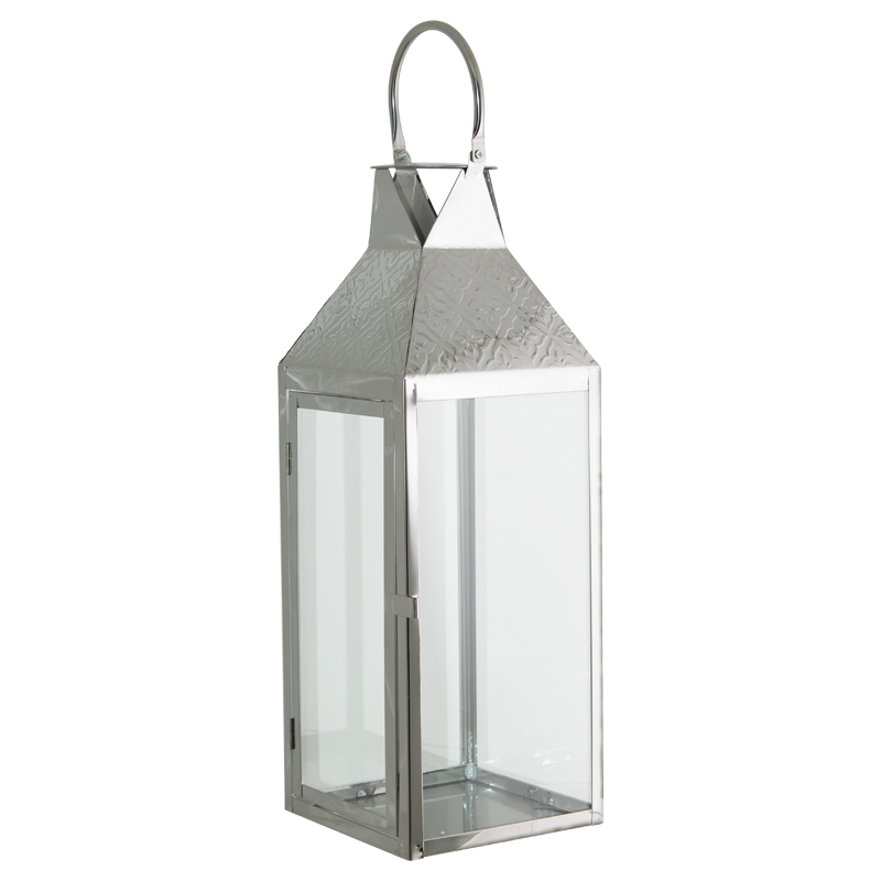 MEDALLION SILVER LANTERN 53CM