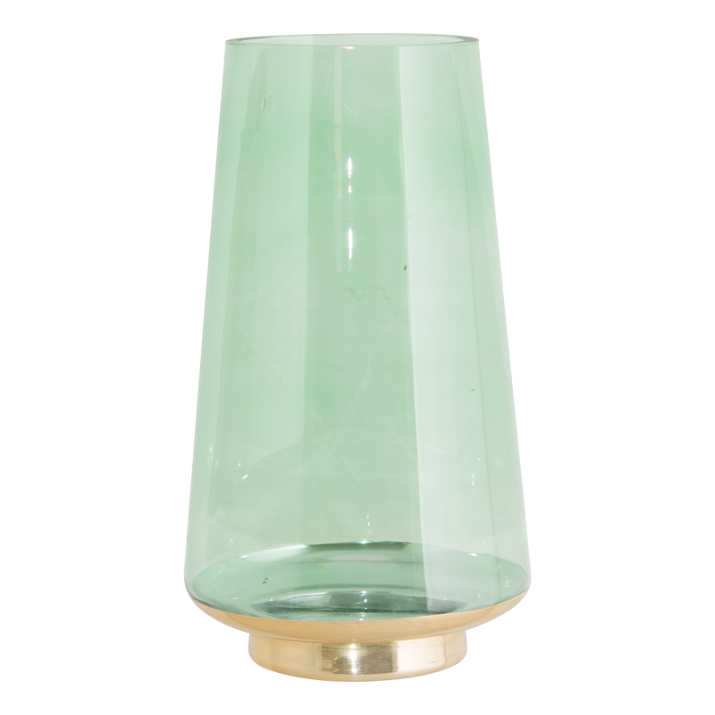 MINT GREEN VASE GOLD BASE 30 CM