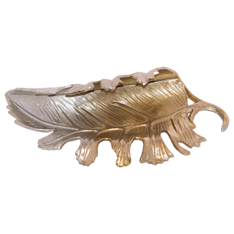 LEAF 2 TONE NICKEL/GOLD 45X20CM