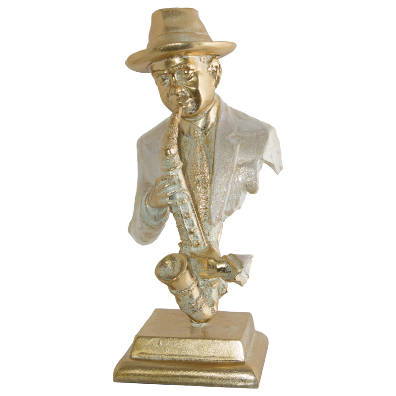 MUSICIAN WITH SAX ON PLINTH 36CM - Image 2