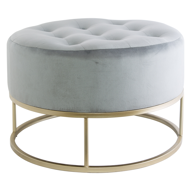 GREY/GOLD OTTOMAN 60X39CM