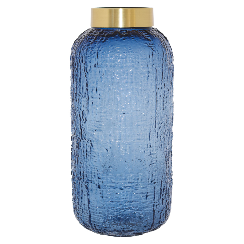 MIDNIGHT BLUE/GOLD RING VASE 34CM