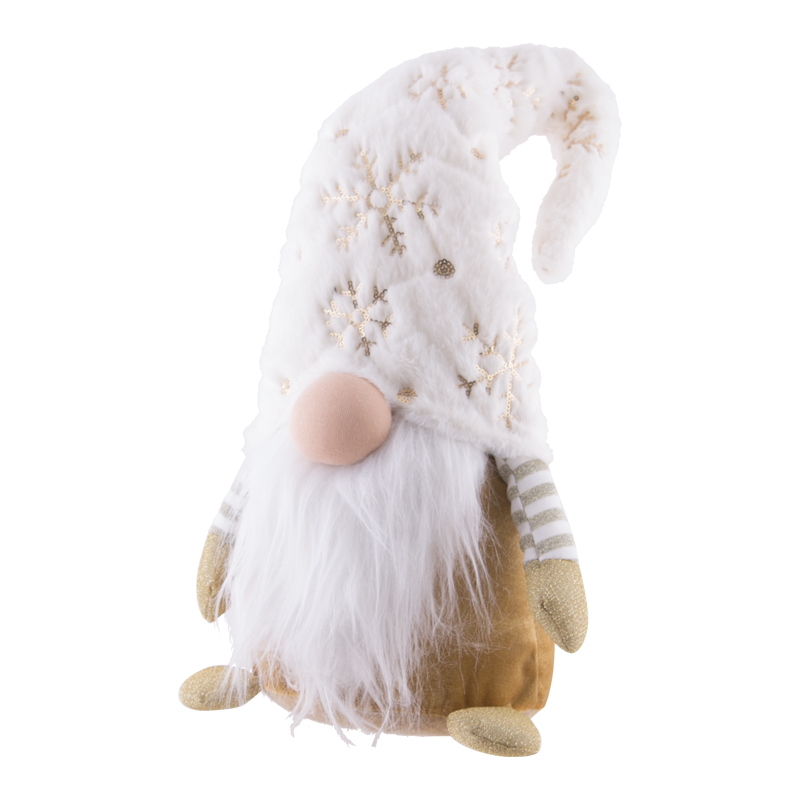GOLD CREAM STAR ELF SITTING 61CM