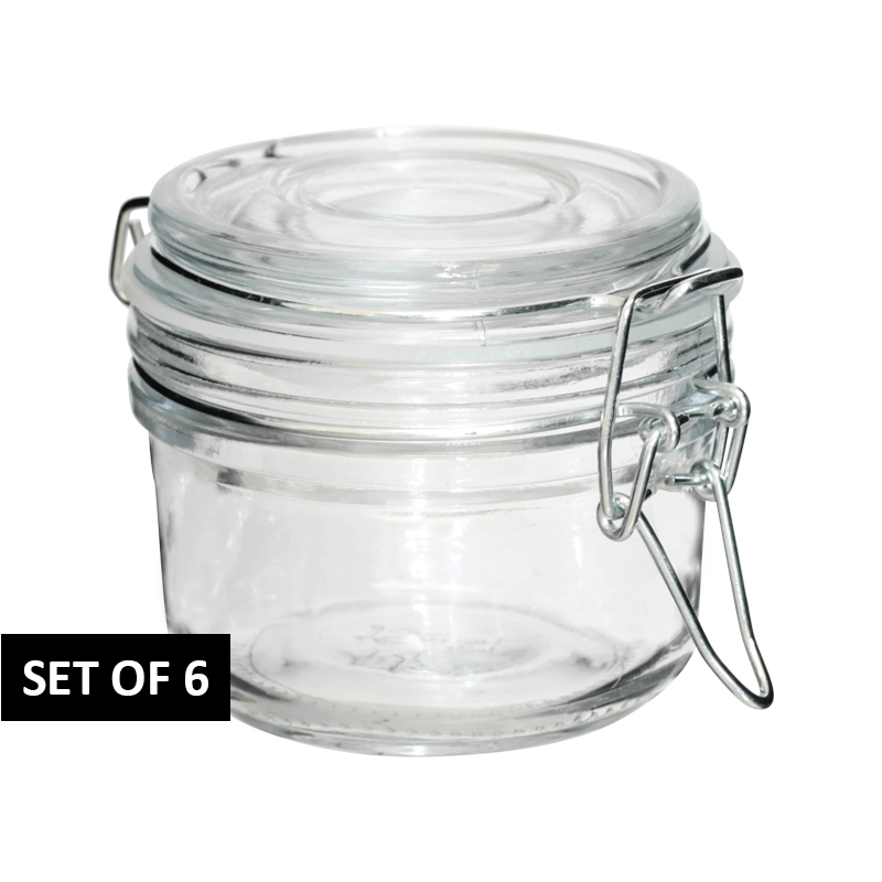 CLIPTOP JAR CYLINDR 7CM 125ML S/6