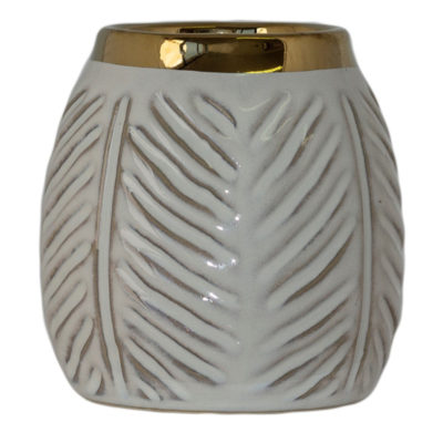 WHITE/GOLD POT 11CM