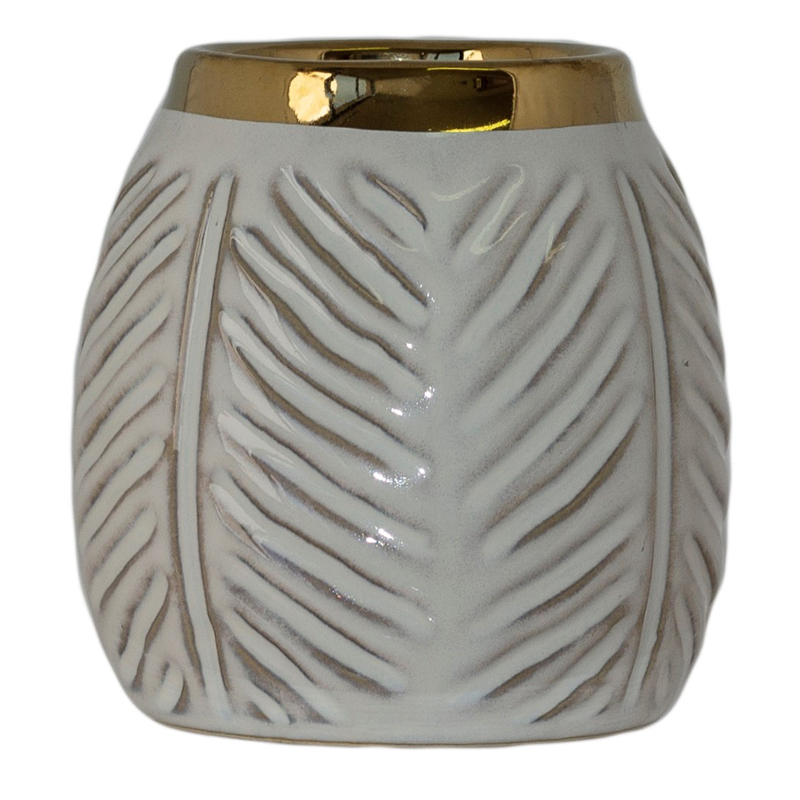WHITE/GOLD POT 11CM