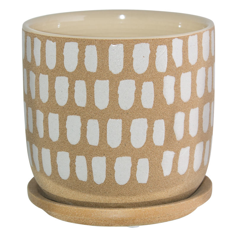 NATURAL WHITE SPOT POT 15 CM