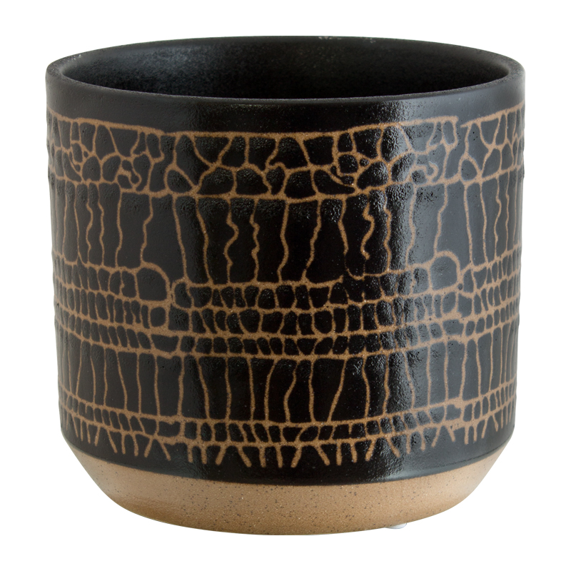 GOLD/BLACK POT 17 CM