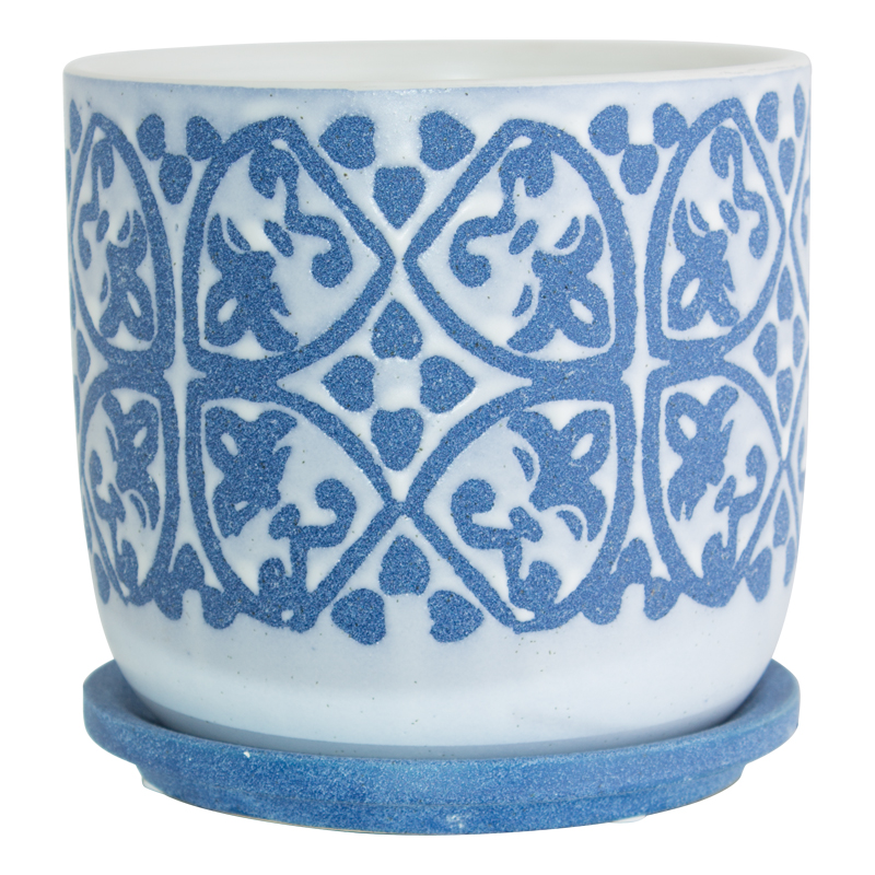 ALGIERS BLUE/WHITE POT 15 CM