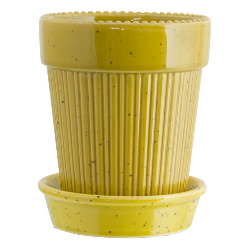 YELLOW TEXTURE POT 15 CM