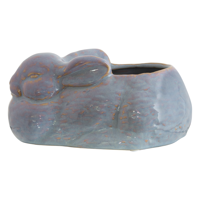 GREY RABBIT FLOWER POT 21X13X11CM - Image 2