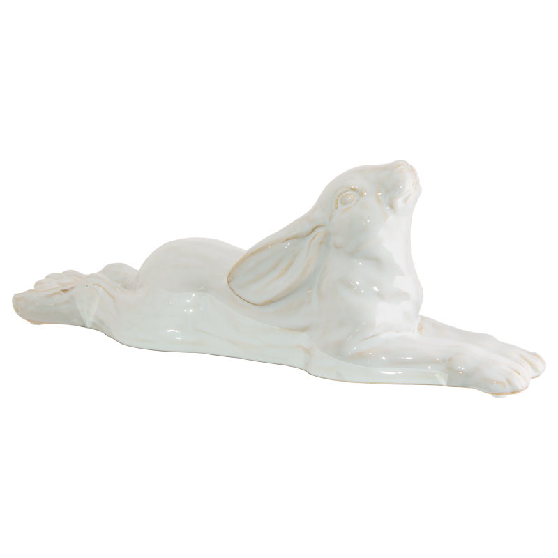 WHITE RABBIT LYING 37X13 CM