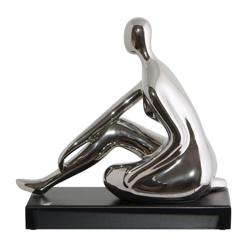 SILVER FIGURINE SITTING 30X32CM - Image 2