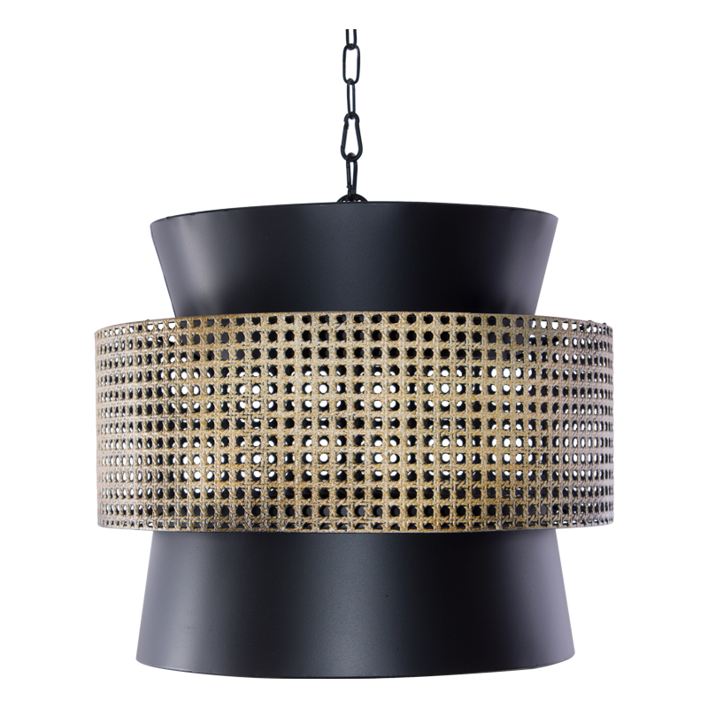 BLACK/GOLD HANGING LAMP 39X37CM