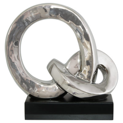 SILVER RINGS ON BLACK BASE 33CM