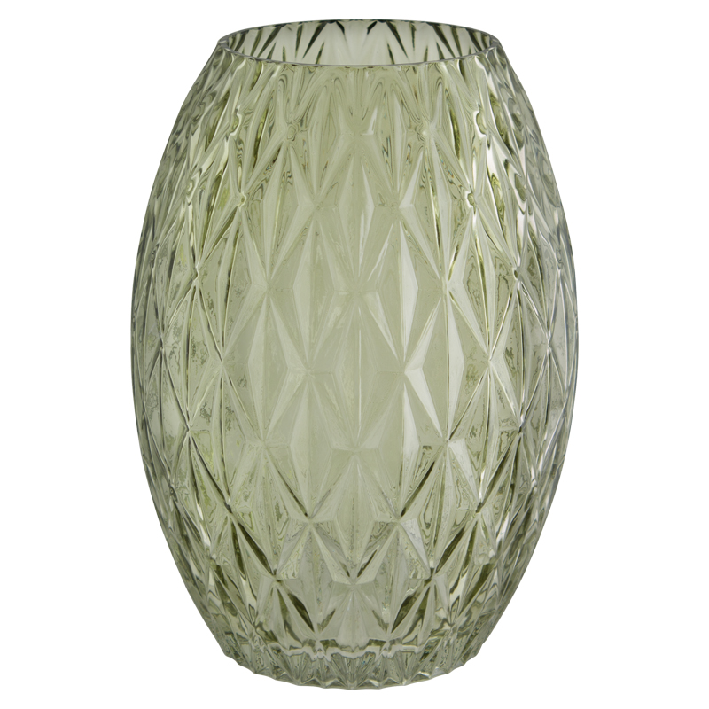 TEXTURED GREEN VASE 25CM