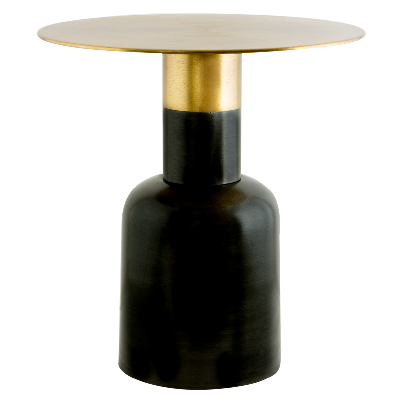 GOLD/BLACK SIDE TABLE 48H 45D