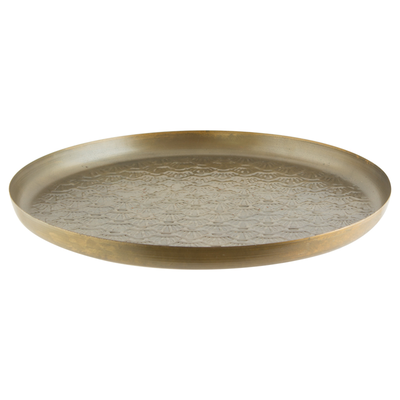 SUTTON BRASS ANTINQUE TRAY 40CM D