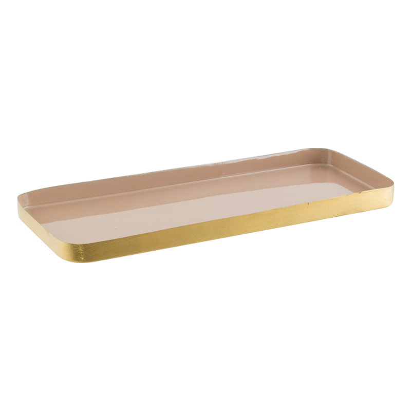 AVIVA BLUSH/BRASS TRAY 32X13CM