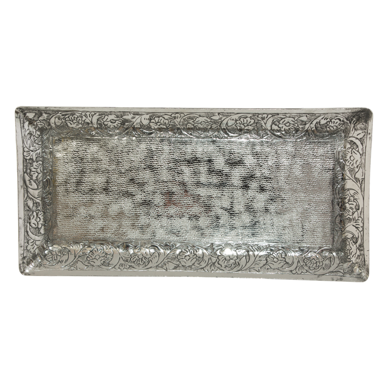 MOROCCAN RECT PLATE SILVER 40X20C - Image 2