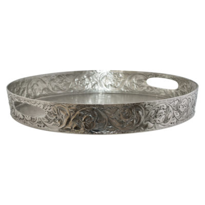 MOROCCAN SILVER COLLAR TRAY 40 D
