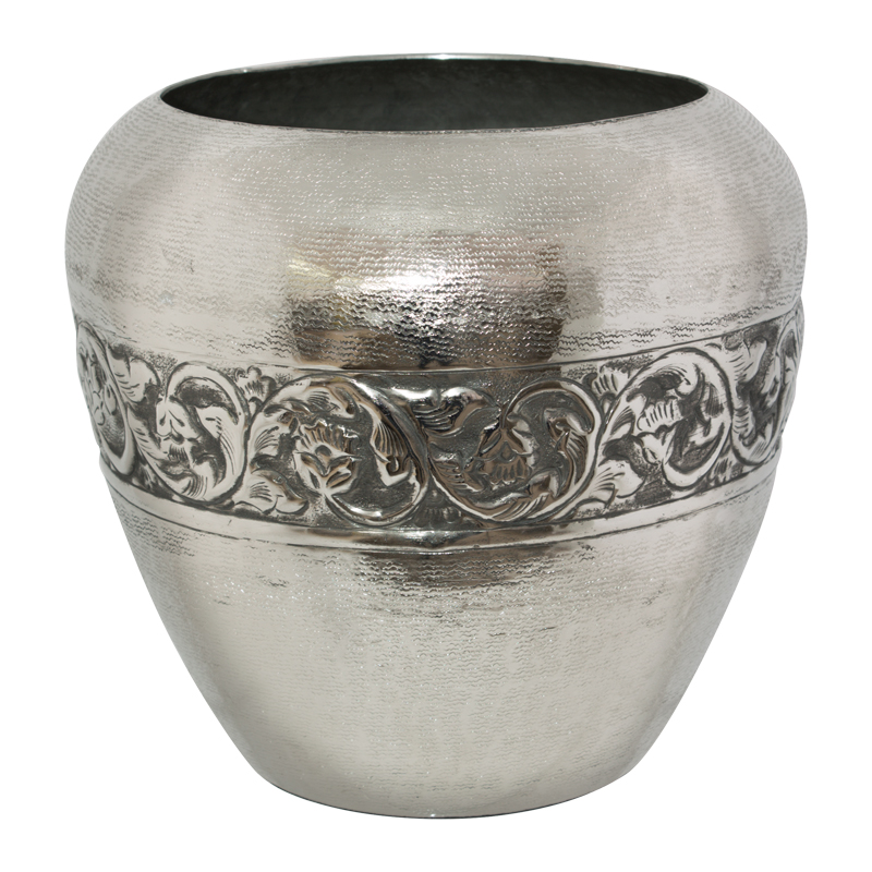 MOROCCAN OLIVE PLANTER SILVER 31C