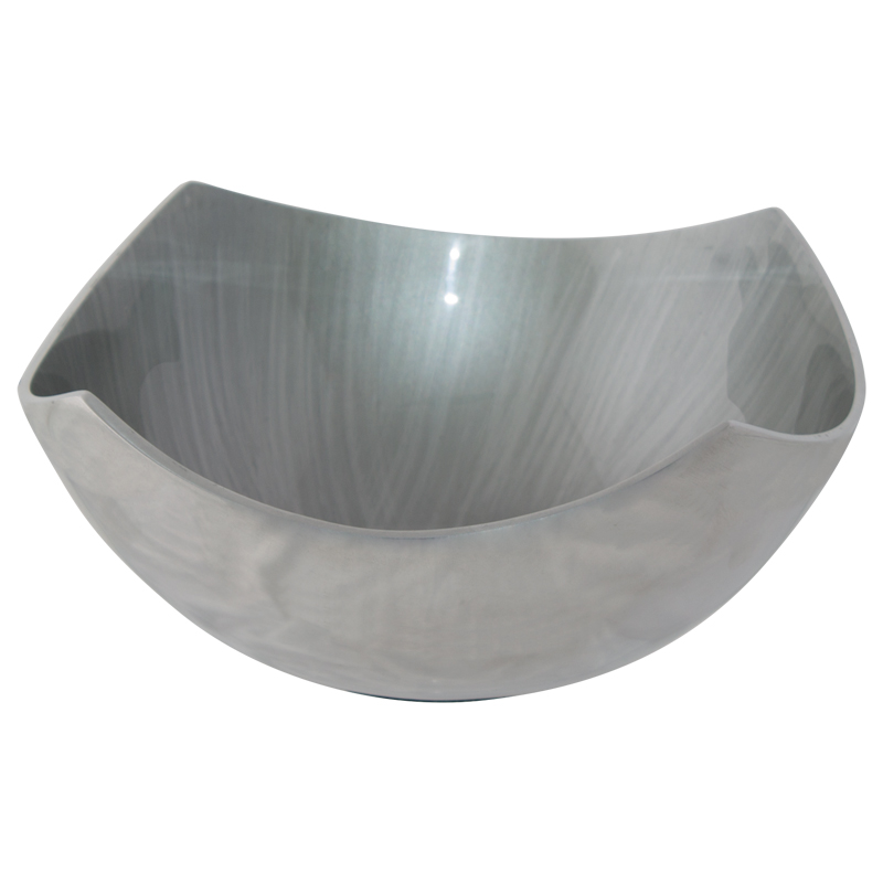 FOUR POINTED BOWL GREY/SILV 18X18