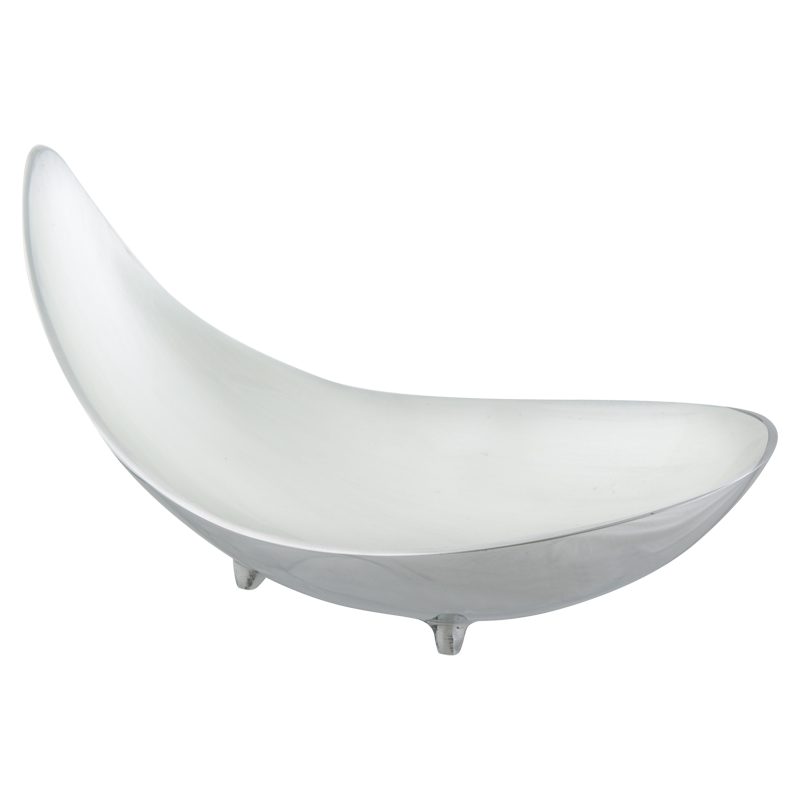 UPTURNED OVAL DECOR BOWL WHITE/SI