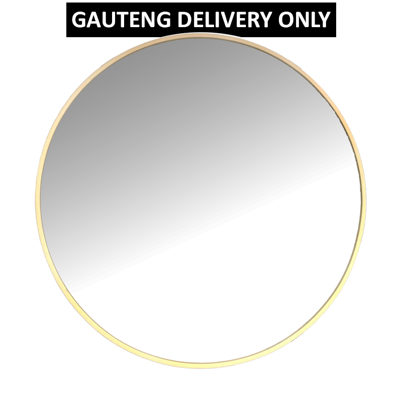 GOLD ROUND MIRROR 80CM