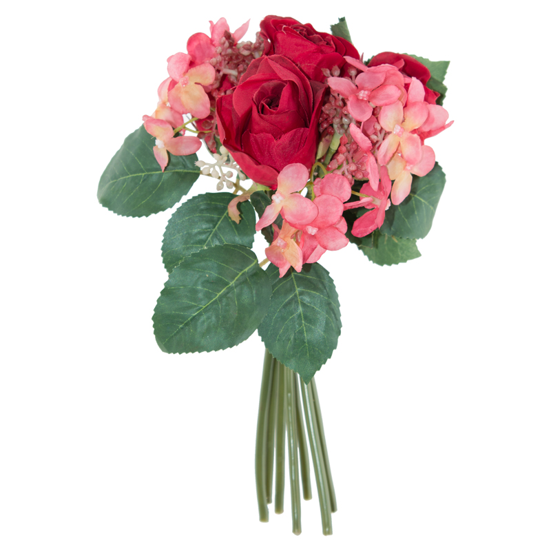 RED ROSE HYDRANGEO BOUQUET 23CM